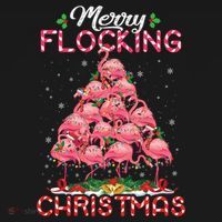 Flamingo Santa Hat Reindeer Xmas Merry Flocking Christmas Gift Women's Hoodie thumb 2