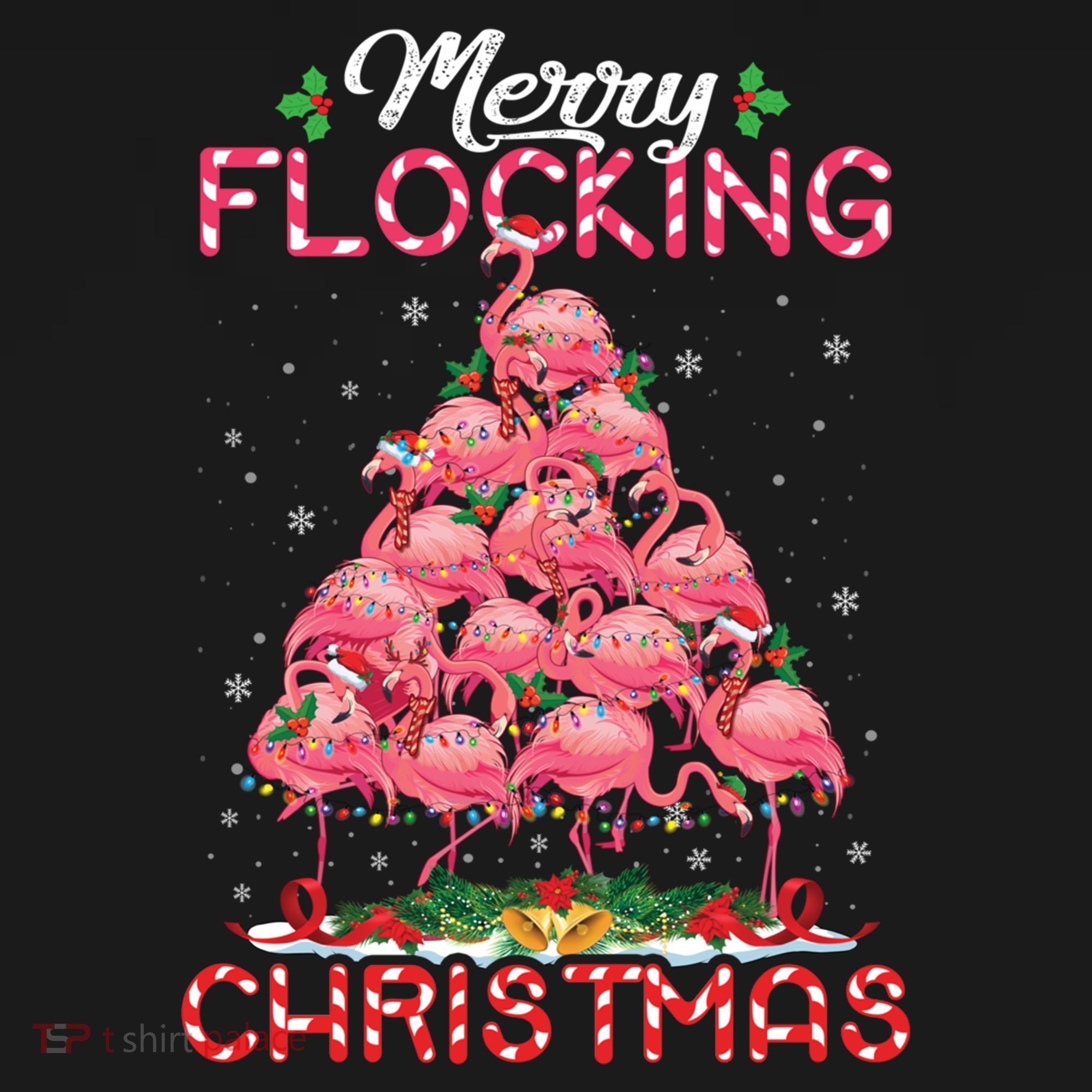 Flamingo Santa Hat Reindeer Xmas Merry Flocking Christmas Gift Women's Hoodie