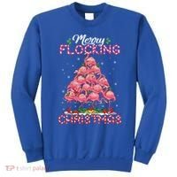 Flamingo Santa Hat Reindeer Xmas Merry Flocking Christmas Gift Sweatshirt thumb 0