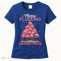 Flamingo Santa Hat Reindeer Xmas Merry Flocking Christmas Gift Women's T-Shirt thumb 0