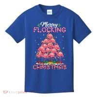 Flamingo Santa Hat Reindeer Xmas Merry Flocking Christmas Gift Kids T-Shirt thumb 0