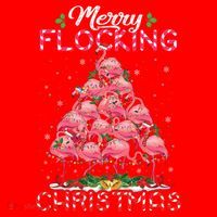 Flamingo Santa Hat Reindeer Xmas Merry Flocking Christmas Gift Santa Hat thumb 1
