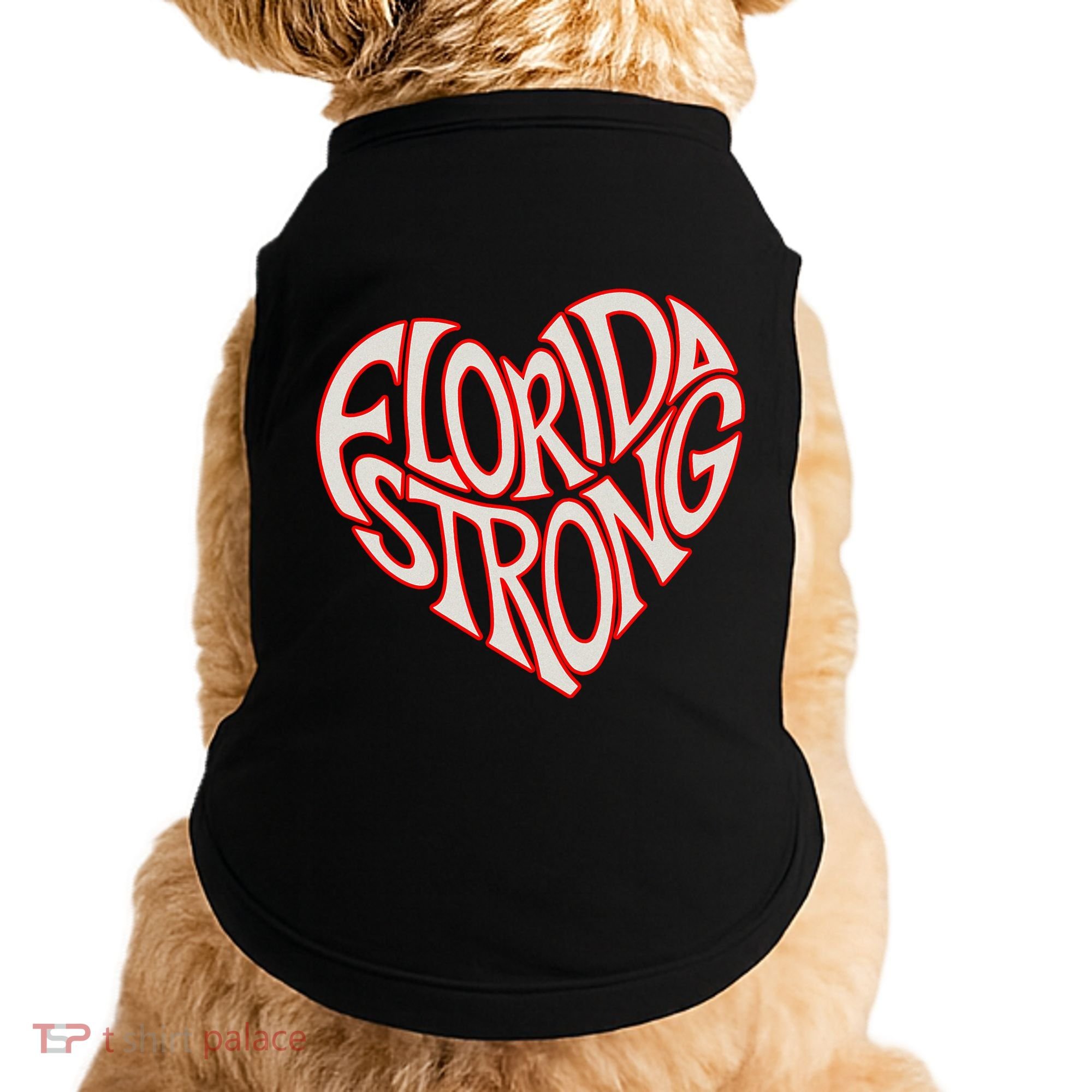 Florida Strong Heart State Pride Typography Doggie Tank