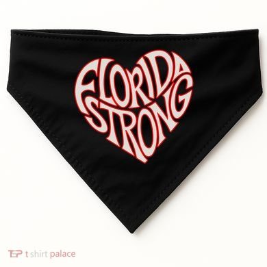 Florida Strong Heart State Pride Typography USA-Made Doggie Bandana