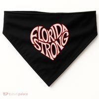 Florida Strong Heart State Pride Typography USA-Made Doggie Bandana thumb 0