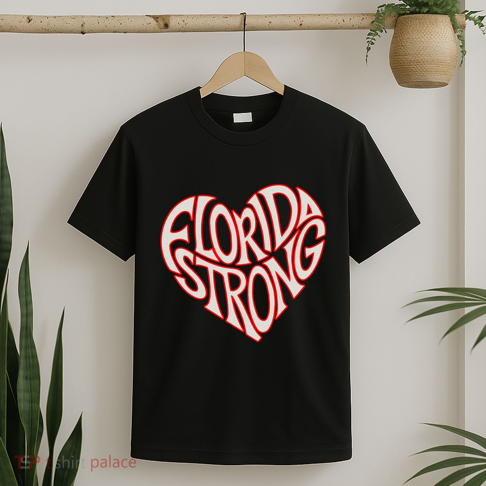 Florida Strong Heart State Pride Typography T-Shirt