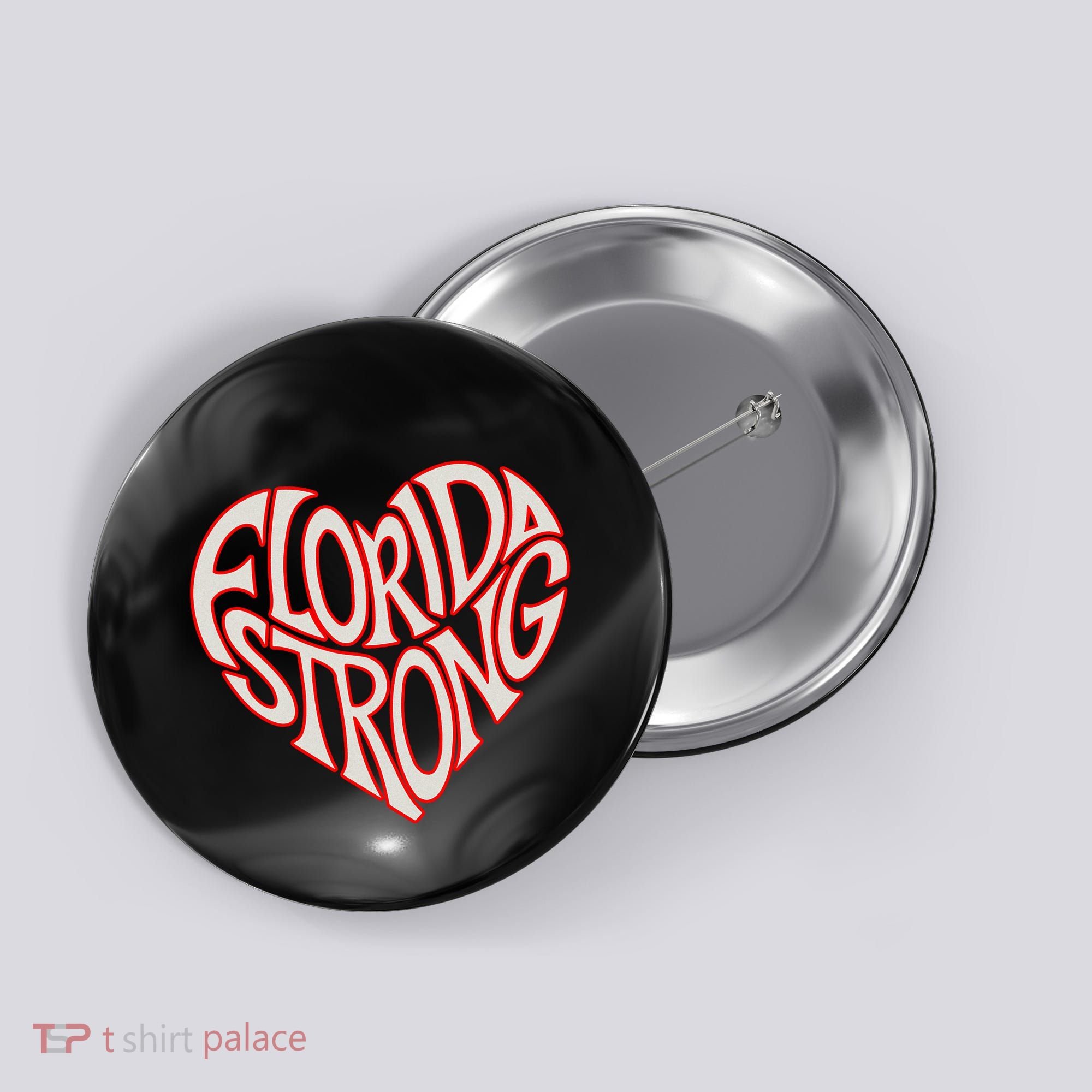 Florida Strong Heart State Pride Typography Button