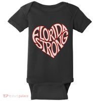 Florida Strong Heart State Pride Typography Baby Bodysuit thumb 0