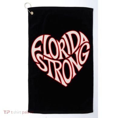 Florida Strong Heart State Pride Typography Golf Towel