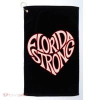 Florida Strong Heart State Pride Typography Golf Towel thumb 0