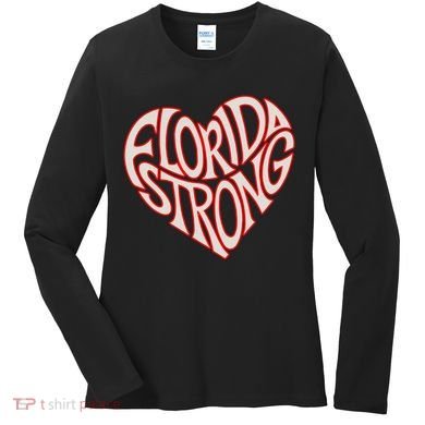 Florida Strong Heart State Pride Typography Women's Long Sleeve Shirt