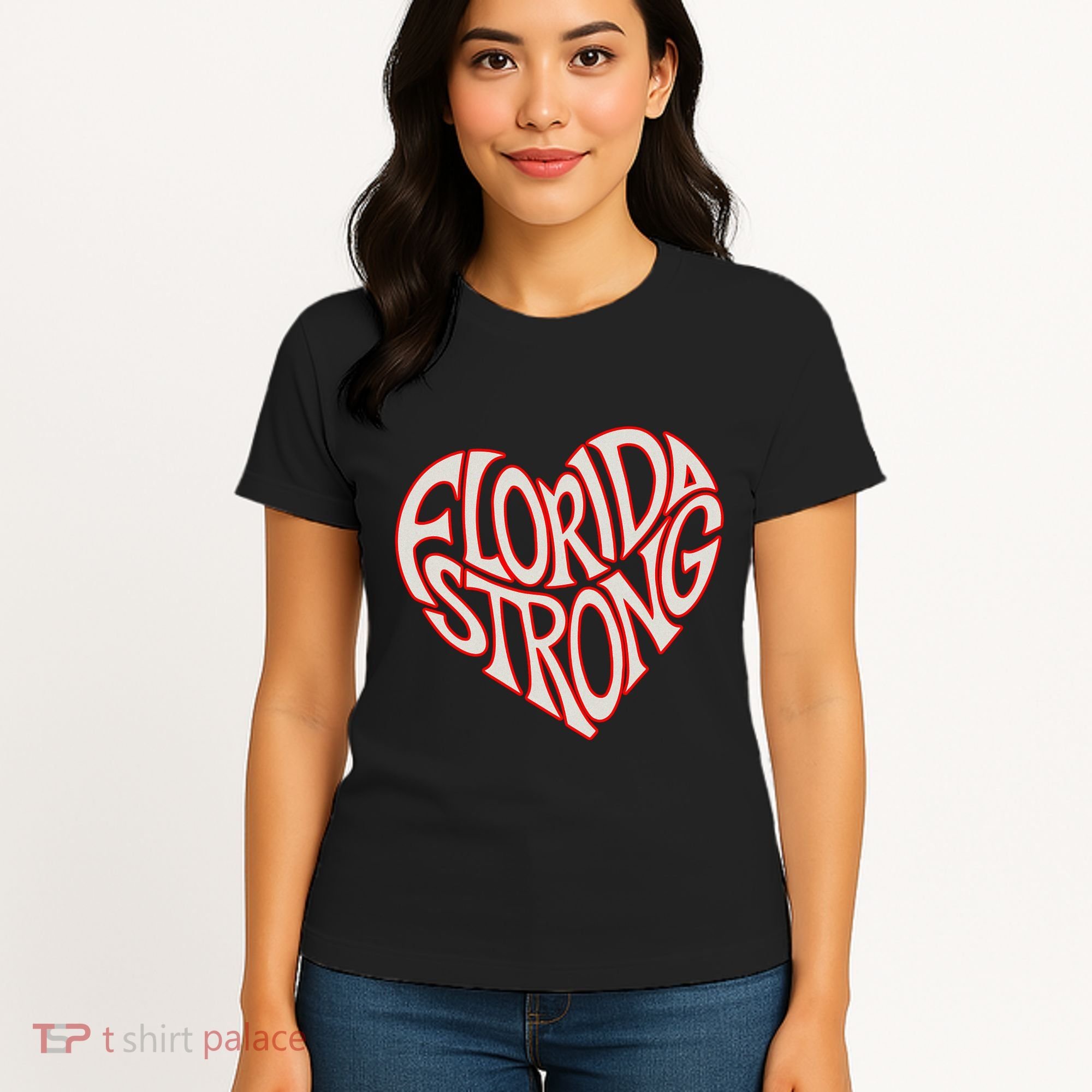 Florida Strong Heart State Pride Typography Women's T-Shirt