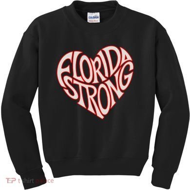 Florida Strong Heart State Pride Typography Kids Sweatshirt