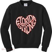 Florida Strong Heart State Pride Typography Kids Sweatshirt thumb 0