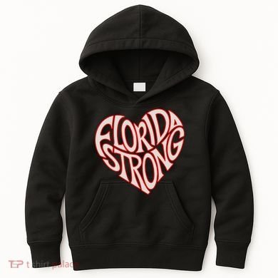 Florida Strong Heart State Pride Typography Kids Hoodie