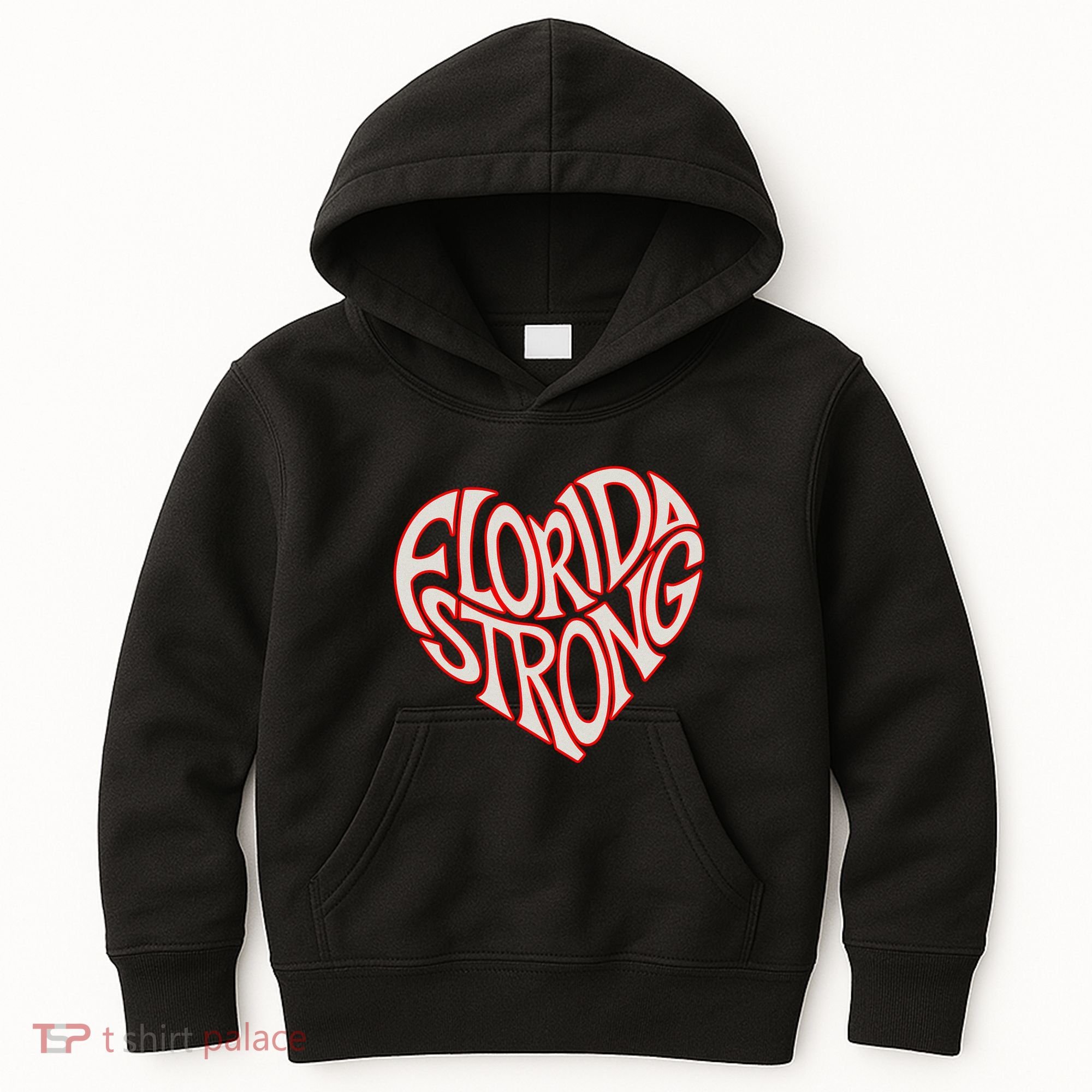 Florida Strong Heart State Pride Typography Kids Hoodie