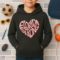 Florida Strong Heart State Pride Typography Kids Hoodie thumb 2