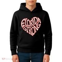 Florida Strong Heart State Pride Typography Kids Hoodie thumb 4