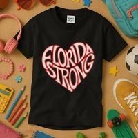 Florida Strong Heart State Pride Typography Kids T-Shirt thumb 3