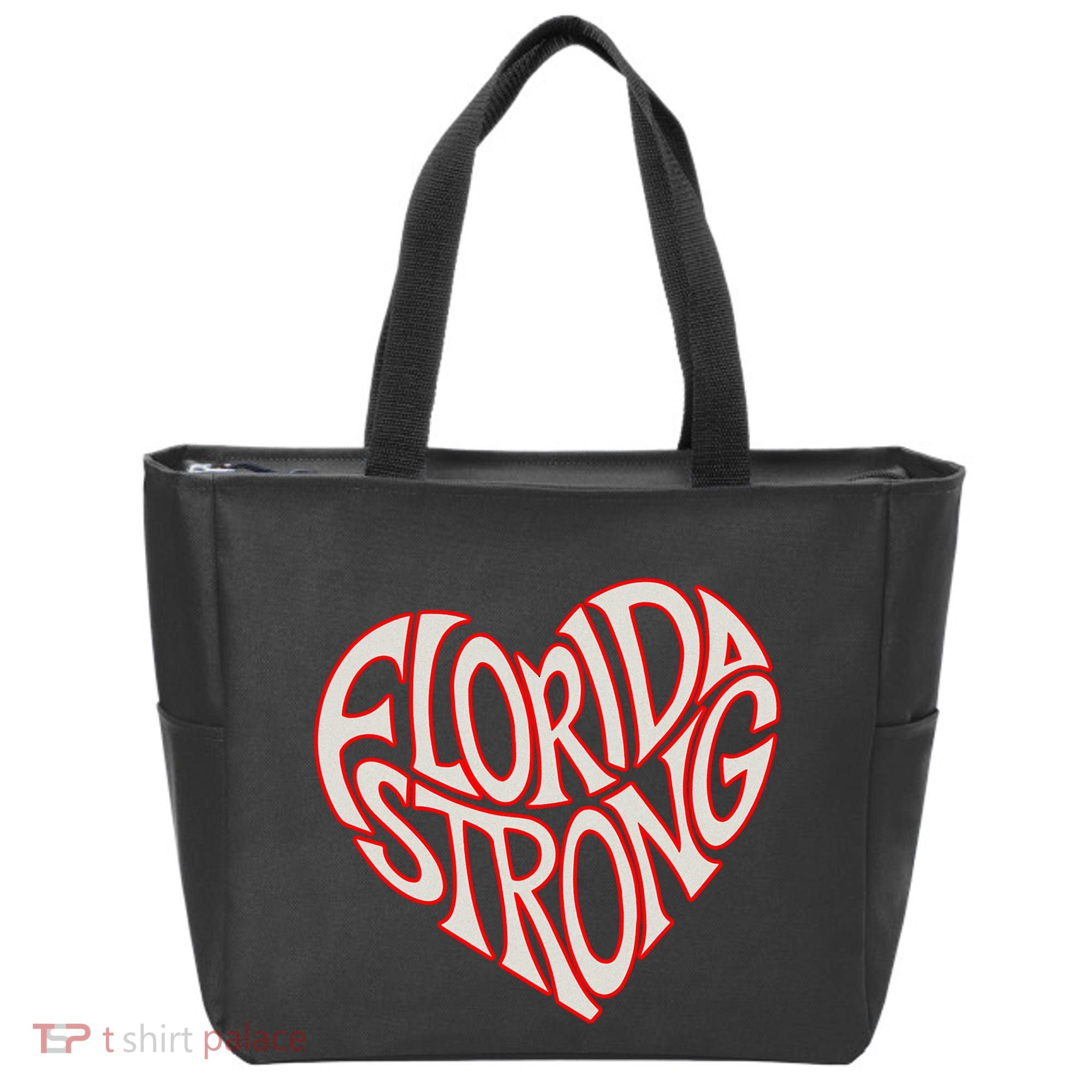 Florida Strong Heart State Pride Typography Tote Bag