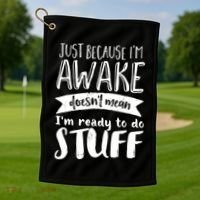 Funny Sarcastic Hoodie Not A Morning Person Hate Waking Up Golf Towel thumb 1