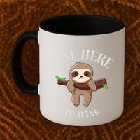 Fun Sloth Here To Hang ForwomanS Gift Coffee Mug thumb 2