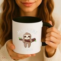 Fun Sloth Here To Hang ForwomanS Gift Coffee Mug thumb 3