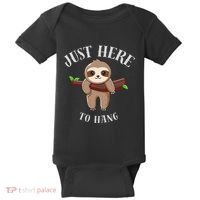 Fun Sloth Here To Hang ForwomanS Gift Baby Bodysuit thumb 0