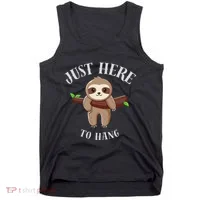 Fun Sloth Here To Hang ForwomanS Gift Tank Top thumb 0
