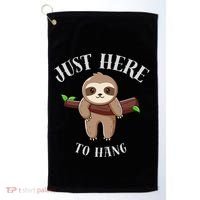 Fun Sloth Here To Hang ForwomanS Gift Golf Towel thumb 0