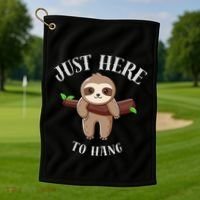 Fun Sloth Here To Hang ForwomanS Gift Golf Towel thumb 1