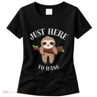 Fun Sloth Here To Hang ForwomanS Gift Women's T-Shirt thumb 0