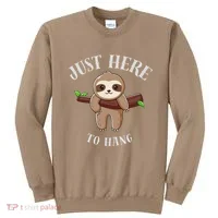 Fun Sloth Here To Hang ForwomanS Gift Sweatshirt thumb 0