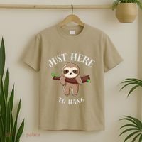 Fun Sloth Here To Hang ForwomanS Gift T-Shirt thumb 2