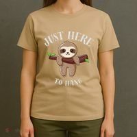 Fun Sloth Here To Hang ForwomanS Gift T-Shirt thumb 4