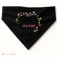 Floral Stethoscope Heart Nursing Hospice Nurse Funny Gift USA-Made Doggie Bandana thumb 0