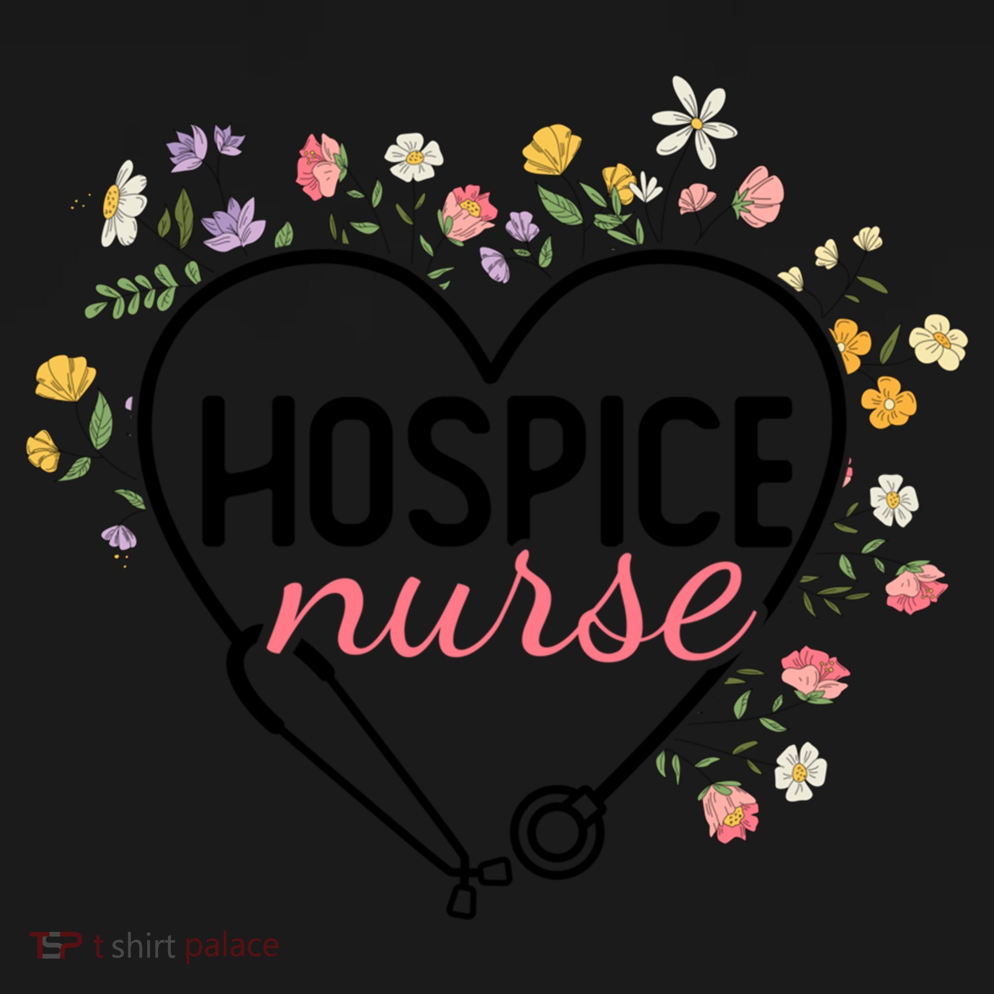Floral Stethoscope Heart Nursing Hospice Nurse Funny Gift Bucket Hat