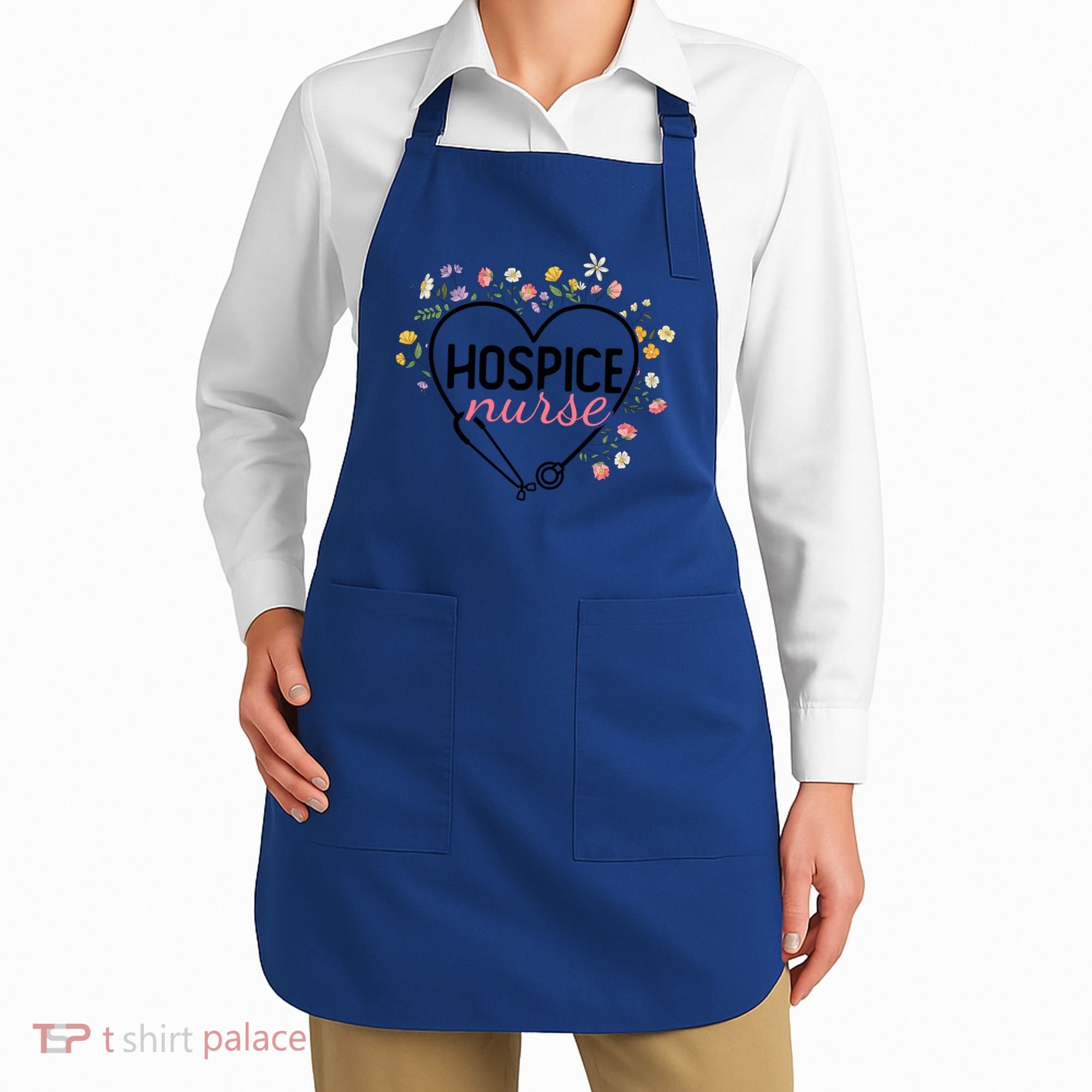 Floral Stethoscope Heart Nursing Hospice Nurse Funny Gift Apron
