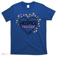 Floral Stethoscope Heart Nursing Hospice Nurse Funny Gift T-Shirt thumb 0