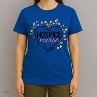 Floral Stethoscope Heart Nursing Hospice Nurse Funny Gift T-Shirt thumb 4