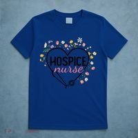 Floral Stethoscope Heart Nursing Hospice Nurse Funny Gift T-Shirt thumb 5
