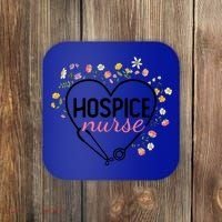 Floral Stethoscope Heart Nursing Hospice Nurse Funny Gift Coaster thumb 0