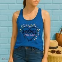 Floral Stethoscope Heart Nursing Hospice Nurse Funny Gift Women's Tank Top thumb 2