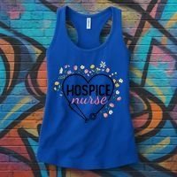 Floral Stethoscope Heart Nursing Hospice Nurse Funny Gift Women's Tank Top thumb 3