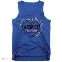 Floral Stethoscope Heart Nursing Hospice Nurse Funny Gift Tank Top thumb 0