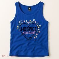 Floral Stethoscope Heart Nursing Hospice Nurse Funny Gift Tank Top thumb 2