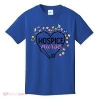 Floral Stethoscope Heart Nursing Hospice Nurse Funny Gift Kids T-Shirt thumb 0