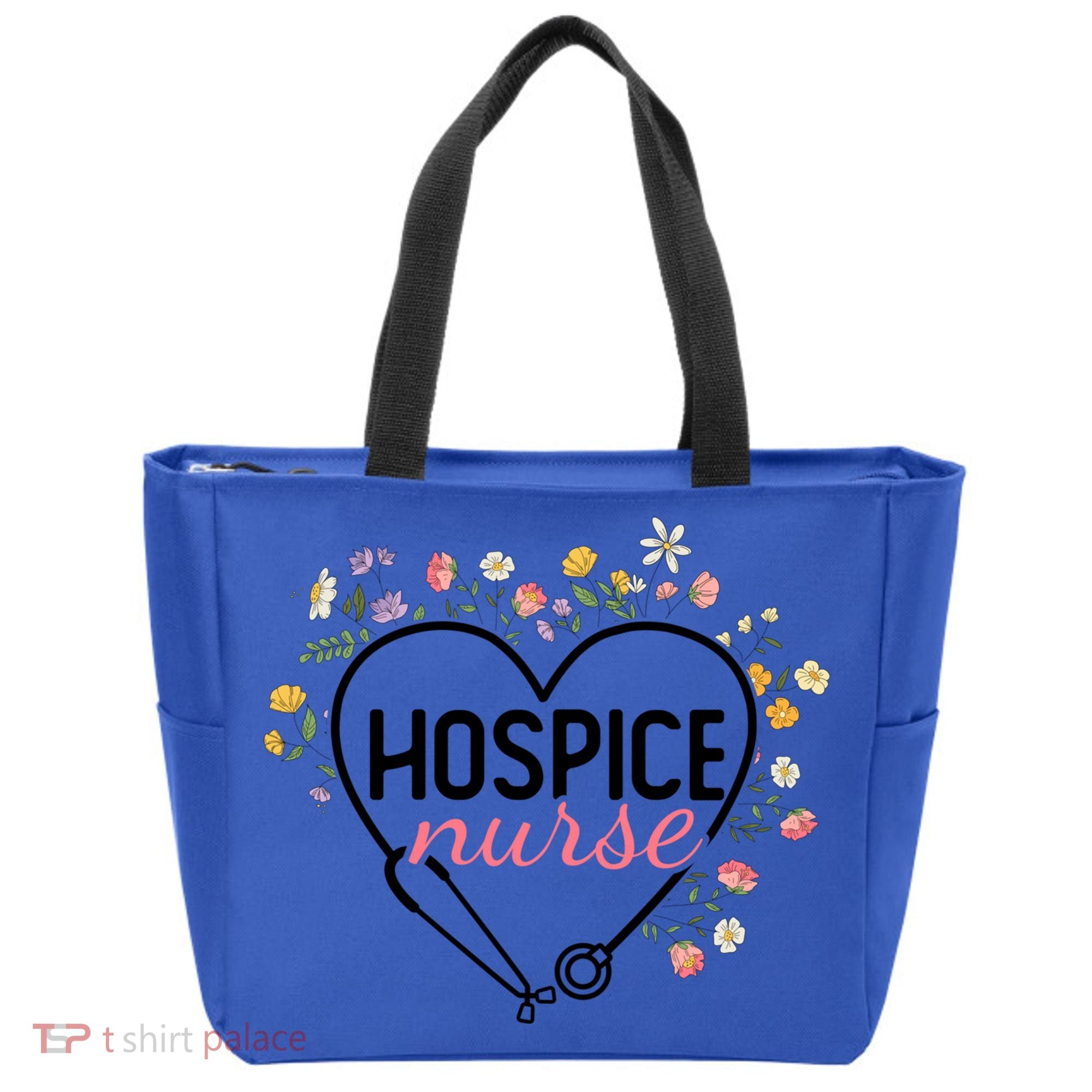 Floral Stethoscope Heart Nursing Hospice Nurse Funny Gift Tote Bag
