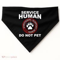 Funny Service Human Gift Funny Dog Owner Emotional Support Human USA-Made Doggie Bandana thumb 0