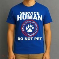 Funny Service Human Gift Funny Dog Owner Emotional Support Human T-Shirt thumb 3